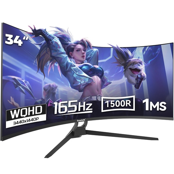 34인치 울트라 와이드 커브드 게이밍 모니터 1500R, 4k, UWQHD, 165Hz, 120Hz