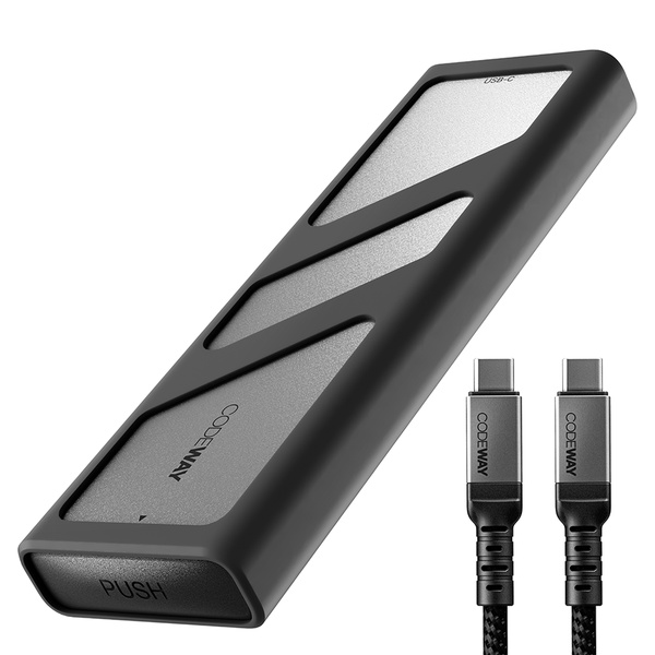 코드웨이 10Gbps NVMe to USB 3.2 인클로저 M.2 SSD외장하드 케이스 써멀패드 장착 + C to C타입 케이블
