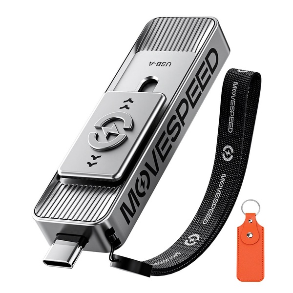 MOVESPEED SP05 570MB/s 고속 USB 3.2 외장 SSD 휴대용 저장장치 스마트폰 노트북 PC 호환 백업 파일전송 최적, 은색, 2TB