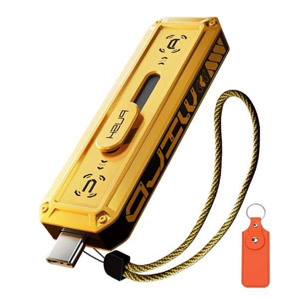 MOVESPEED WD10 1090MB/s USB 3.2 Gen2 C타입 플래시 드라이브 듀얼 인터페이스 외장SSD, 금속 재질, 노란색, 2TB